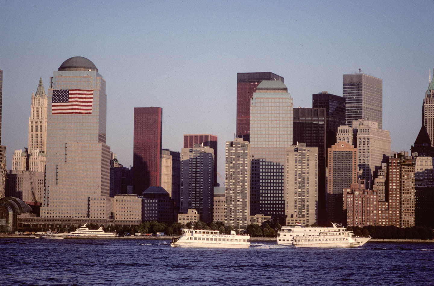 8-View of WTC area from Exchange place, Jersey City, 2001_